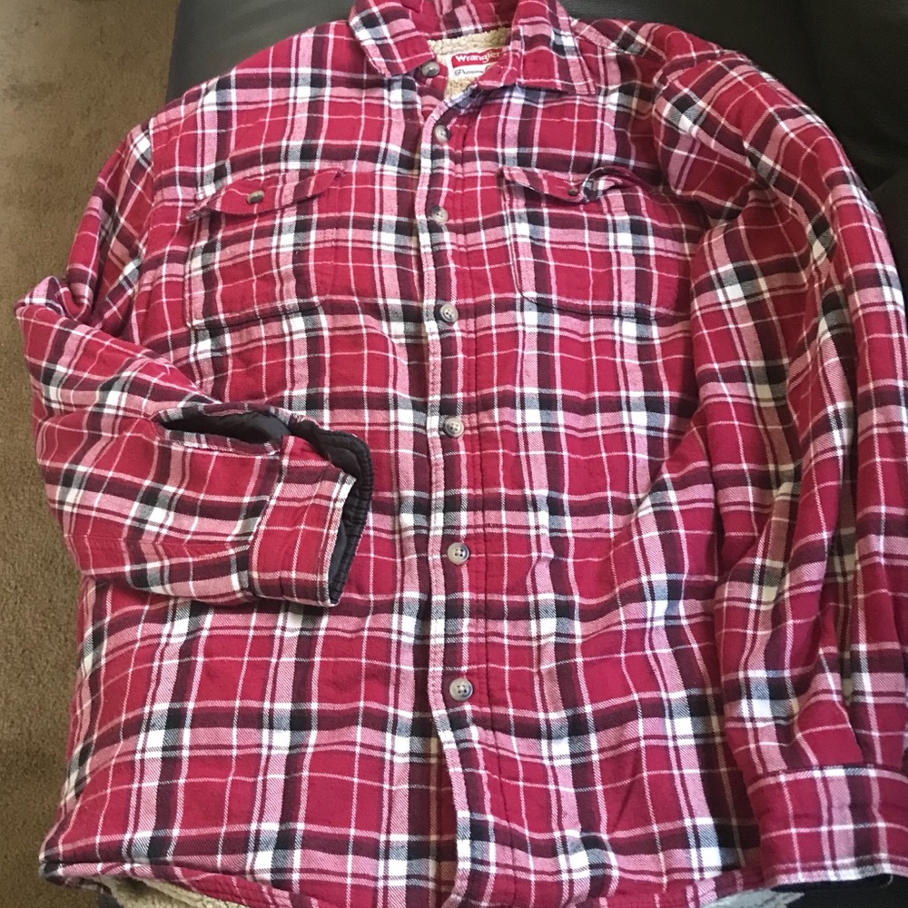 Wrangler fleece lined flannel shirt/jacket, Men M